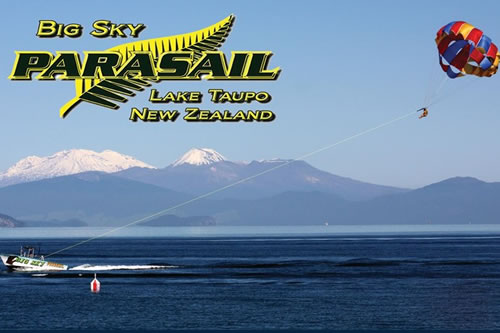 Parasailing on Lake Taupo